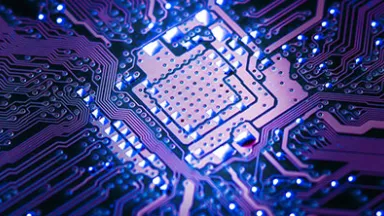 Closeup of microchip